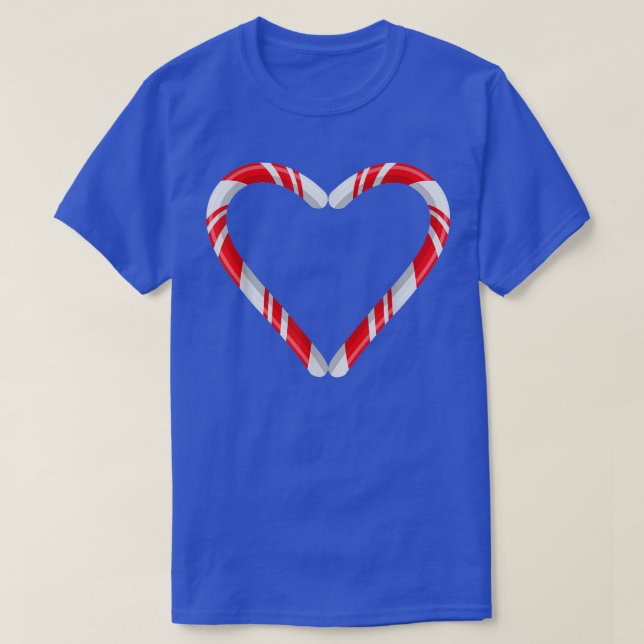 Candy Cane Hearts Tee Christmas Santa Gift Tee  (Design Front)