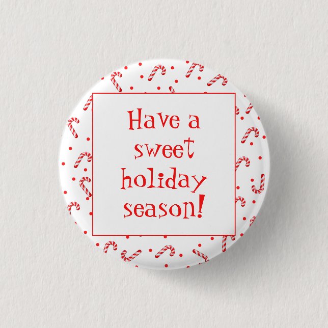 Candy Cane Holiday Button (Front)