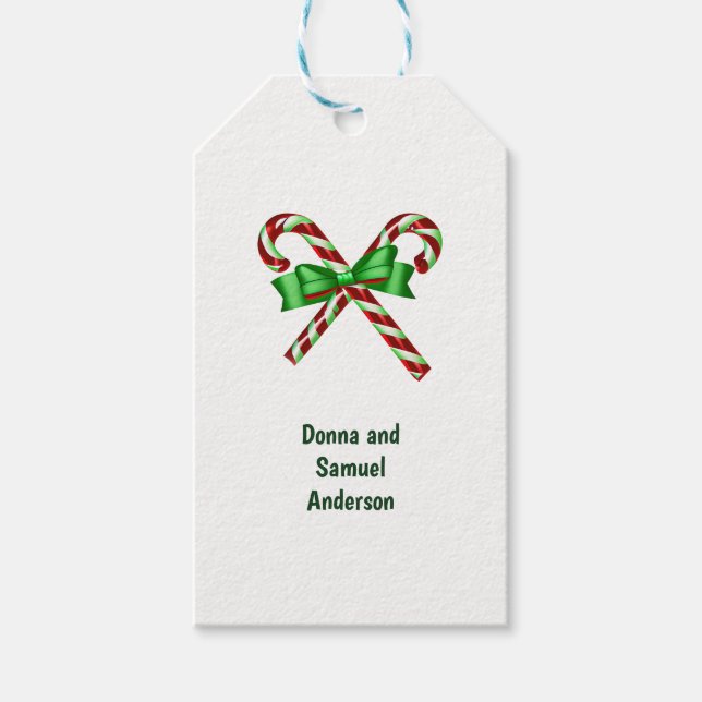 Candy Cane Holiday Gift Tags (Front)