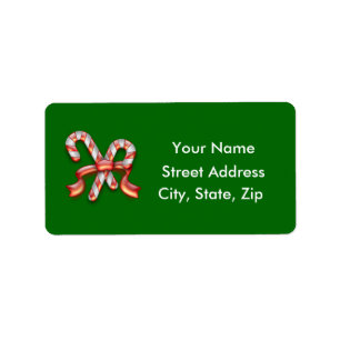 Candy Cane Holiday Labels