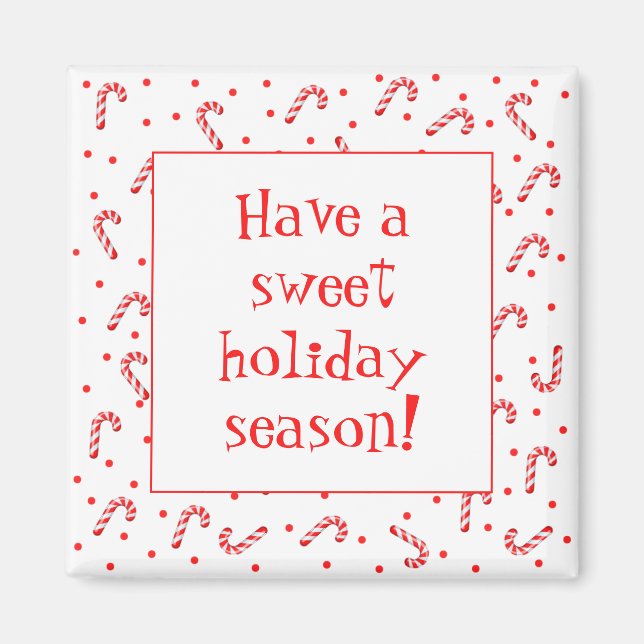 Candy Cane Holiday Refrigerator Magnet (Front)