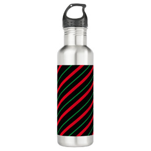 Candy Cane Holiday Stainless Steel Water Bottle