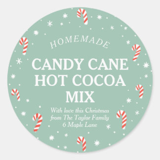 Candy Cane Hot Cocoa Homemade Christmas label