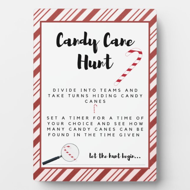 Candy Cane Hunt Sign Plaque (Front)