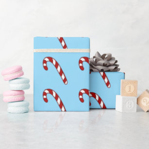 Candy cane illustration wrapping paper
