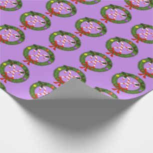 Candy Cane in Wreath Wrapping Paper