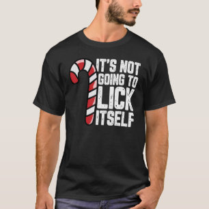 Candy Cane Inappropriate Adult Humour  Christmas T-Shirt
