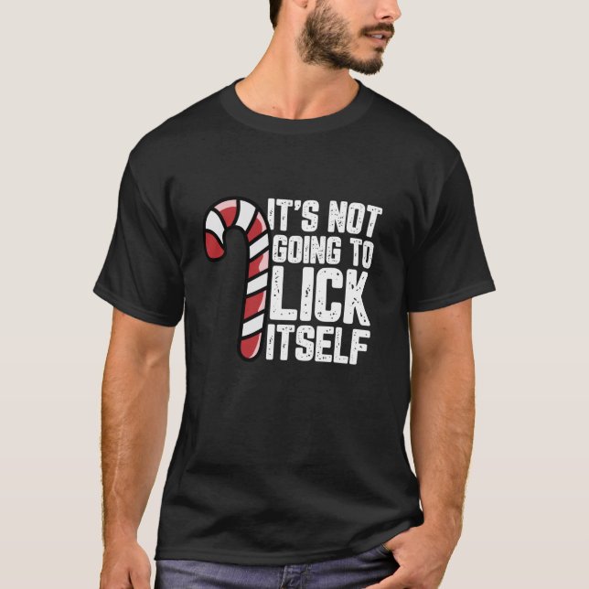 Candy Cane Inappropriate Adult Humour Funny Christ T-Shirt (Front)