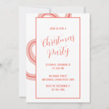 Candy Cane Inspired Christmas Party Invitation