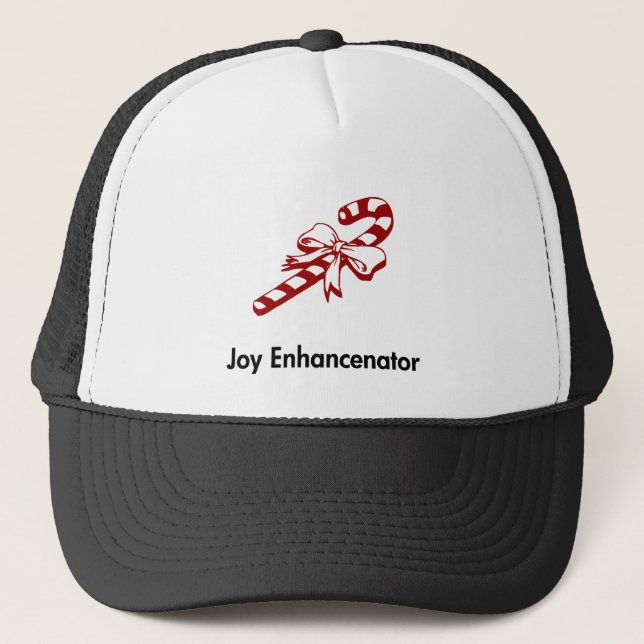 Candy Cane Joy Enhancenator Trucker Hat (Front)