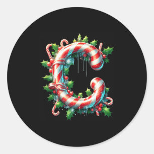 Candy Cane Joyful Holiday Srit C Tank Top  Classic Round Sticker