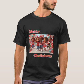 Candy Cane Lane African American Christmas Selfie T-Shirt