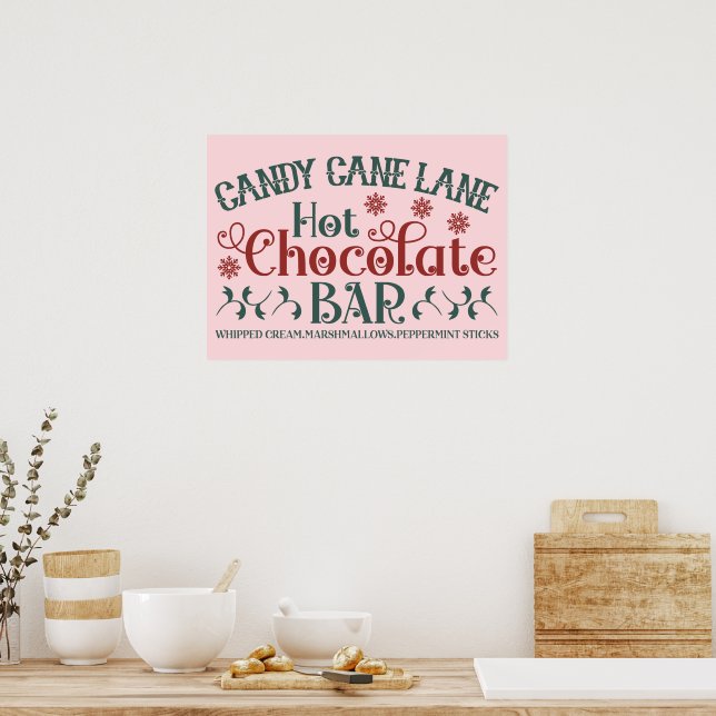 Candy Cane Lane Hot Chocolate Bar Poster (Kitchen)