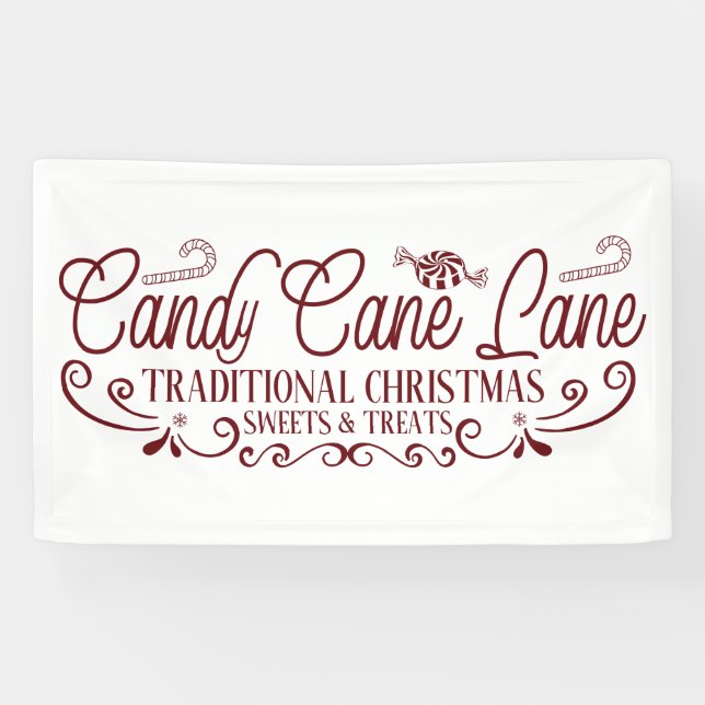 Candy Cane Lane Traditional sweets North Pole Banner (Horizontal)