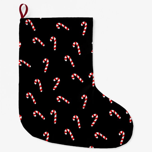 Candy Cane Large Christmas Stocking (Front)