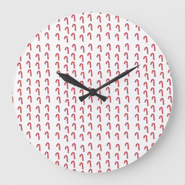 Candy Cane Large Clock (Front)