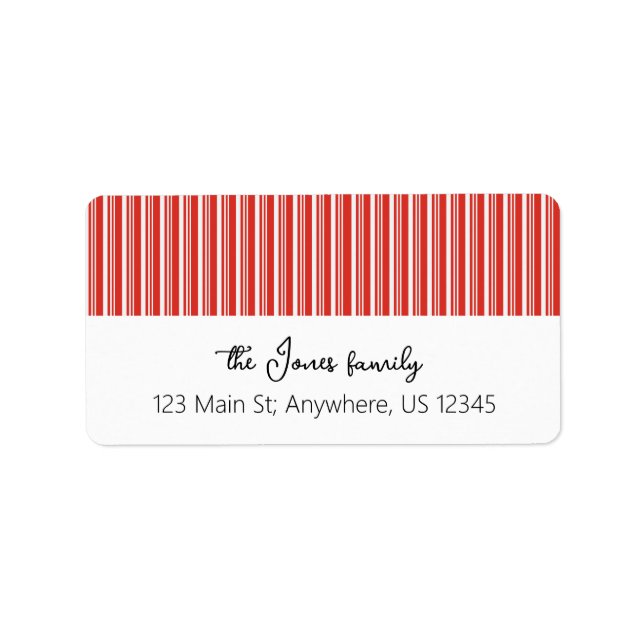 Candy Cane Large Return Address Labels (Front)