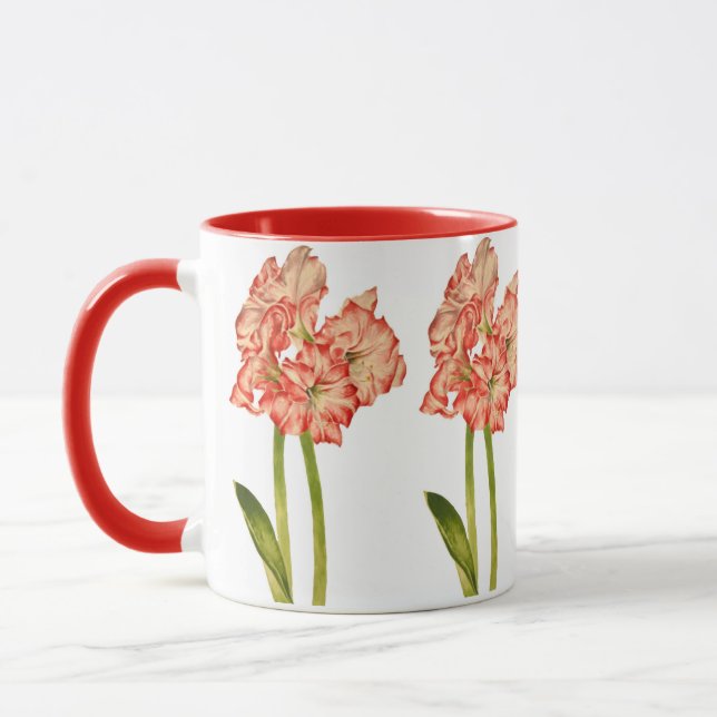 Candy Cane Lilies on a Combo Mug (Left)