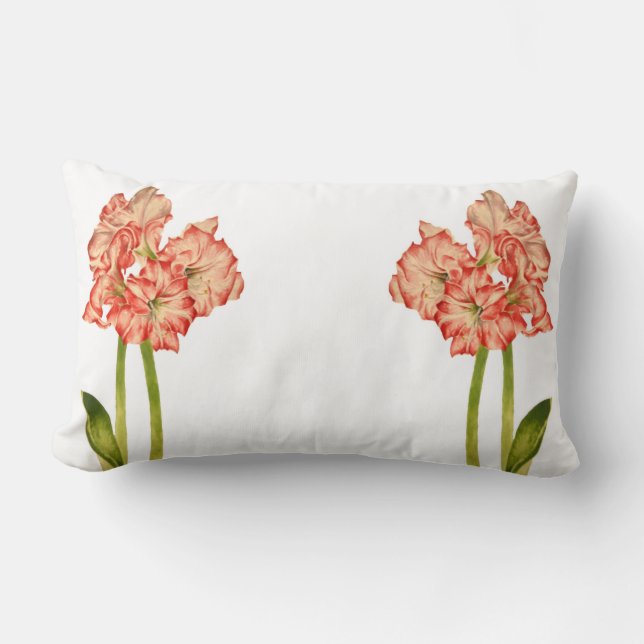 Candy Cane Lilies on a Lumbar Pillow (Front)