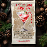Candy Cane Martini Christmas Cocktail Recipe Tea Towel<br><div class="desc">Add a festive flair to your kitchen with this personalised Candy Cane Martini Christmas cocktail recipe kitchen towel. Featuring a fun and seasonal drink recipe, this towel is perfect for holiday entertaining and adding a touch of holiday cheer. Customise it with your family name for a personalised touch that makes...</div>