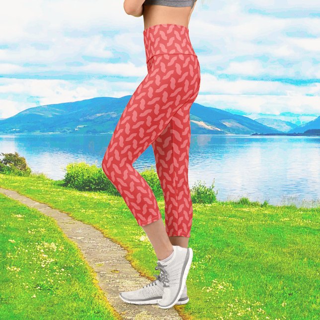 Candy Cane Medium Capri Leggings (Creator Uploaded)