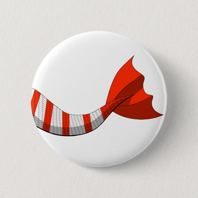 Candy Cane Mermaid Tail V2 6 Cm Round Badge (Front)