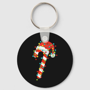 Candy Cane Merry And Bright Christmas Lights Men W Key Ring
