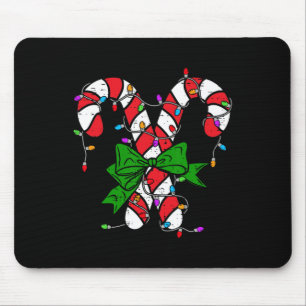 Candy Cane Merry And Bright Christmas Lights Men W Mouse Pad