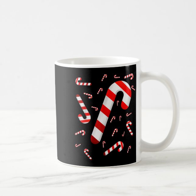 Candy Cane Merry And Bright Red And White Candy Co Coffee Mug (Right)