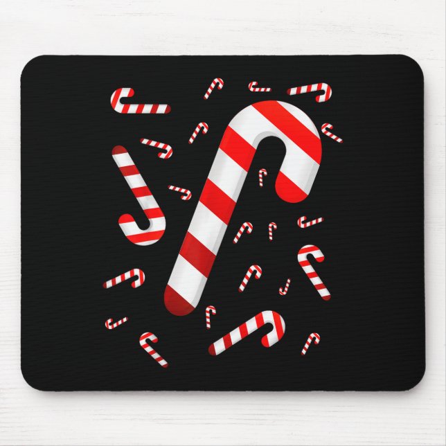 Candy Cane Merry And Bright Red And White Candy Co Mouse Pad (Front)