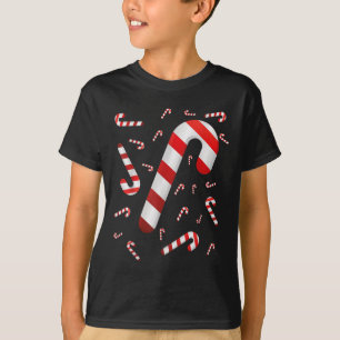Candy Cane Merry And Bright Red And White Candy Co T-Shirt