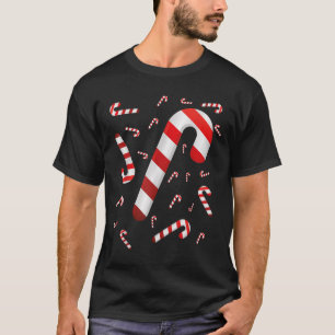 Candy Cane Merry And Bright Red And White Candy Co T-Shirt