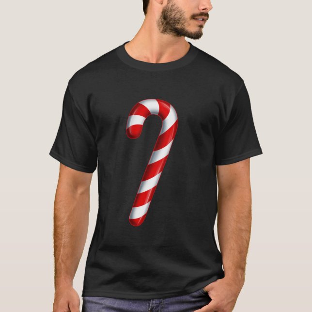 Candy Cane Merry and Bright Red and White Candy Co T-Shirt (Front)