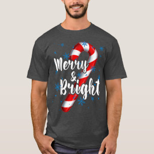 Candy Cane Merry and Bright Red and White Candy Sn T-Shirt