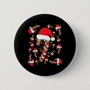 Candy Cane Merry And Bright Red And White Fun Chri 6 Cm Round Badge
