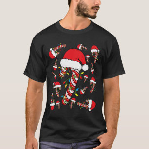 Candy Cane Merry And Bright Red And White Fun Chri T-Shirt