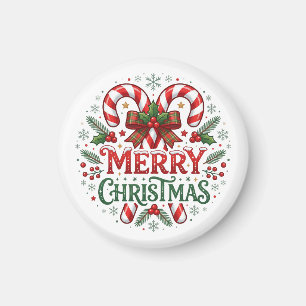 Candy Cane Merry Christmas  Magnet