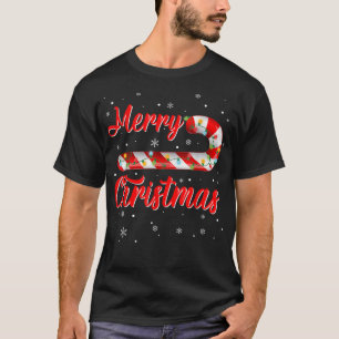 Candy Cane Merry Christmas Red and White Candy Sno T-Shirt