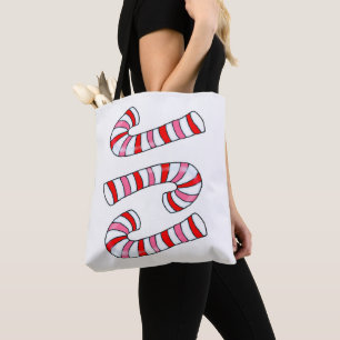Candy Cane Merry Christmas Women's Tote Bags