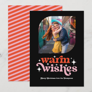 Candy Cane Modern Retro Christmas Photo Holiday Card