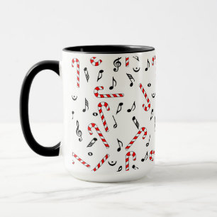 Candy Cane Music Notes  Mug