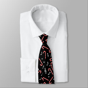 Candy Cane Music Notes  Neck Tie