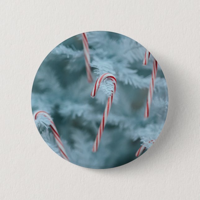 Candy Cane on Tree 6 Cm Round Badge (Front)