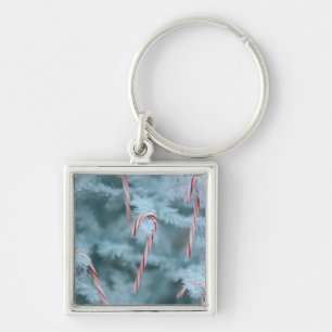 Candy Cane on Tree Key Ring
