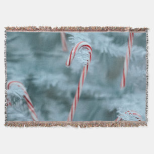 Candy Cane on Tree Throw Blanket
