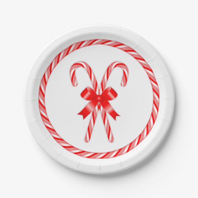Candy Cane  Paper Plate (Front)