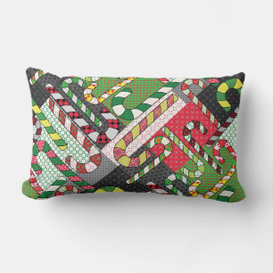 Candy Cane Pattern Lumbar Cushion