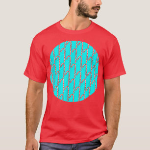 Candy Cane Pattern on Turquoise Background  T-Shirt