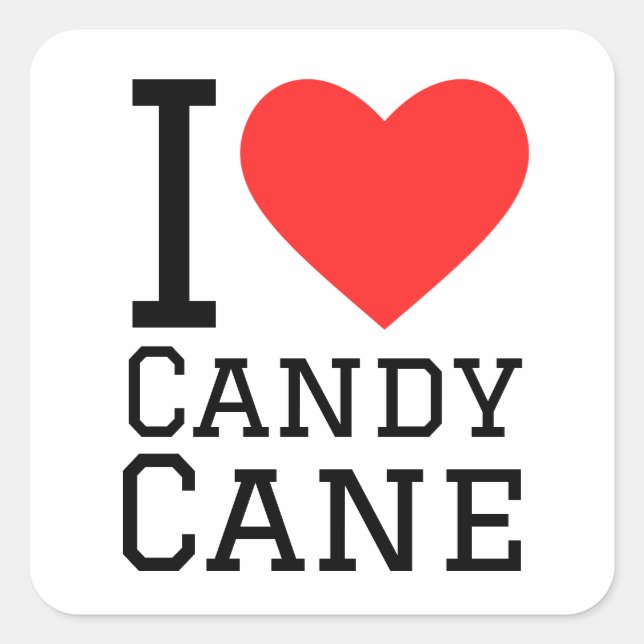 Candy cane pattern square sticker (Front)