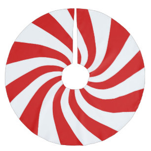 candy cane patterned brushed polyester tree skirt